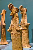 Hania - Clay figurines of bird-faced women. Priestesses or goddesses. Boeotioan workshop, 600-575 BC. Archaeological Museum of Chania, Mitsotakis collection. 